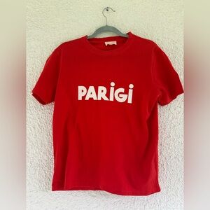 NWOT Sezane Red Top Parigi Size S